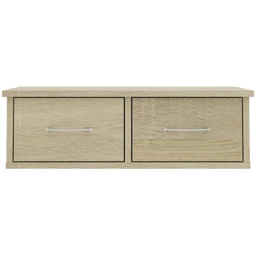  Zidna polica s ladicama boja hrasta 60 x 26 x 18,5 cm drvena Slike