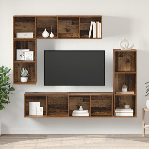 VidaXL Komplet TV omaric 4 pcs Stari les Konstruiran les Slike