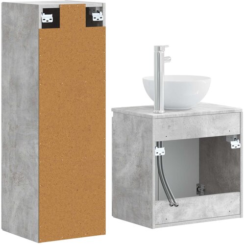  Set namje&amp;scaron;taja za kupaonicu 2 kom. Betonska siva 33 x 34,5 x 100 cm Slike
