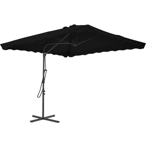 VidaXL Zunanji senčnik z jeklenim drogom črn 250x250x230 cm Slike