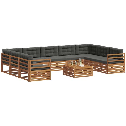  Set vanjskih sofa 10 kom. Prirodna i antracit 79 x 79 x 37 cm Slike
