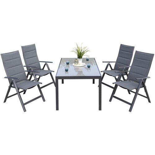 Gardenson vrtna garnitura taviano, 5-Delno, aluminij, steklo Slike