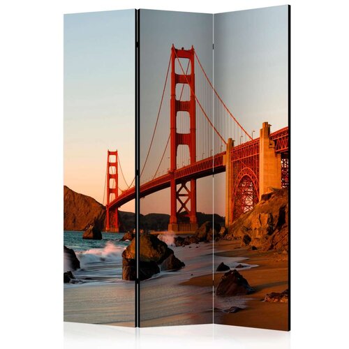  Paravan u 3 dijela - Golden Gate Bridge - sunset San Francisco [Room Dividers] 135x172 Slike