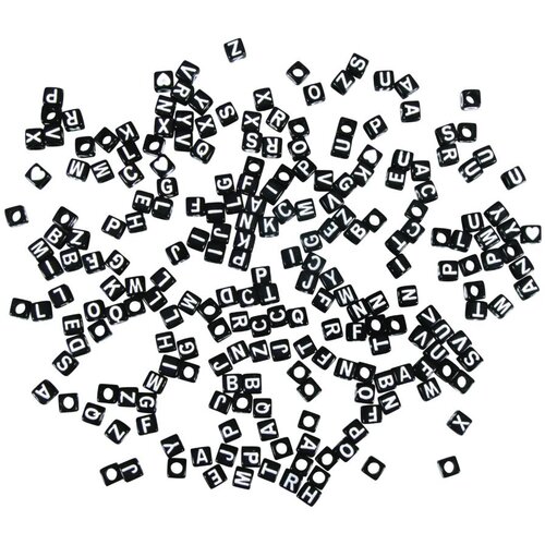RAYHER Perle črke, plastične, kocke, črne, 5x5mm, 40g, (20633764) Cene