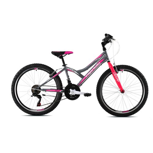 Capriolo diavolo 400 bicikl za devojčice, 13/24", sivo-roze Cene
