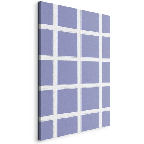  Slika - Lines and Symmetry - Expressive White Grid on a Blue Background 20x30 Standard Cijene