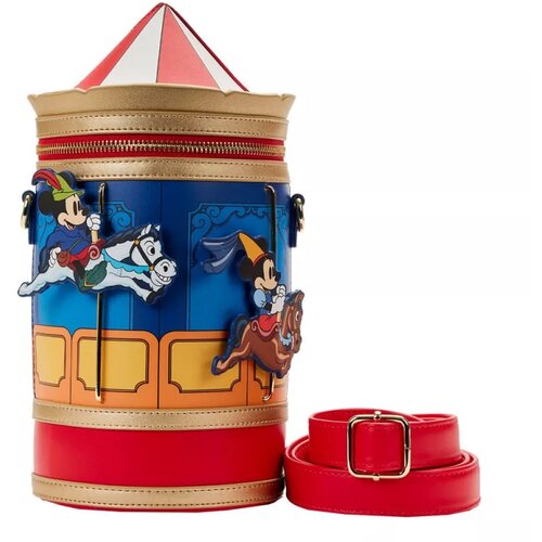 Loungefly Disney Brave Little Tailor Mickey Minnie Carousel Crossbody Bag Cene