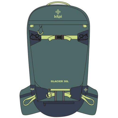 Kilpi Ski alpine and freeride backpack GLACIER-U DARK GREEN Cene