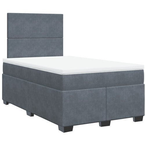 Maison Chic Box spring postelja - Vzmetna postelja z vzmetnico temno siv 120x190 cm žamet SL10691, (21900771) Cene