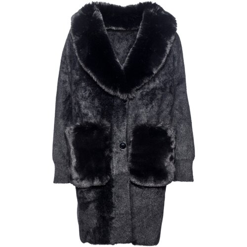 Ayfee Pla&amp;scaron;či GIACCA MAGLIERIA LUNGA CON TASCHE CAM25278 Črna Slike