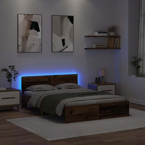  Krevetna konstrukcija Staro drvo 150 x 200 cm Konstruirano drvo Slike