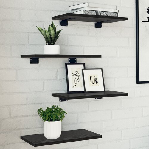 vidaXL Zidne police Crna borovina MDF 40 x 20 x 1.5 cm Cijene
