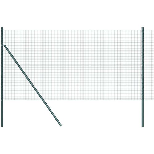 VidaXL zavarena žičana ograda s 13 stubova Zeleno 1x25 m Čelik Slike