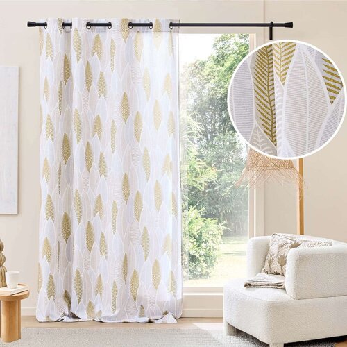 Douceur d int&amp;eacute;rieur Bež/v zlati barvi zavesa 140x260 cm Kim &amp;ndash; Slike