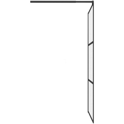 VidaXL Pregrada za tu&amp;scaron;iranje 100 x 195 cm s mutnim staklom ESG crna Slike