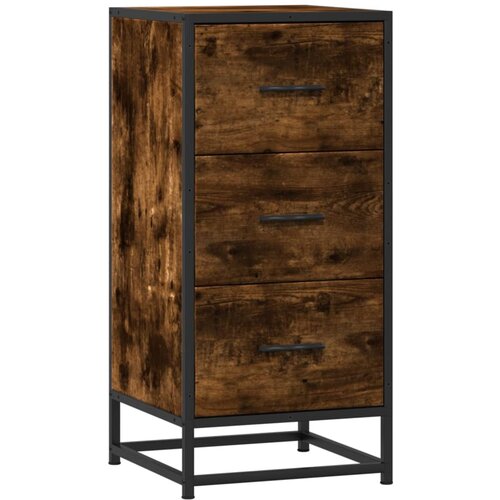 Maison Chic Komoda - Predalnik dimljeni hrast 35,5x35x76 cm inženirski les in kovina, (21722470) Cene
