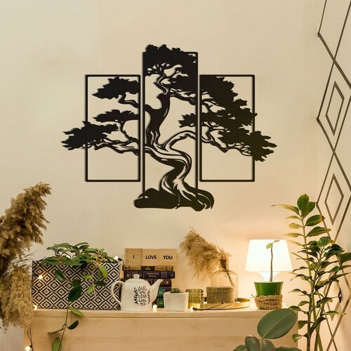WALLXPERT Bonsai - M386 Crni Dekorativni Metalni Zidni Pribor (3 Komada) Cene