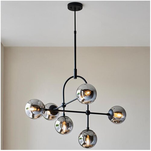  Endon 106661 - Luster na &scaron;tapu ONTARIO 6xE14/7W/230V crna/dimljena crna Cene