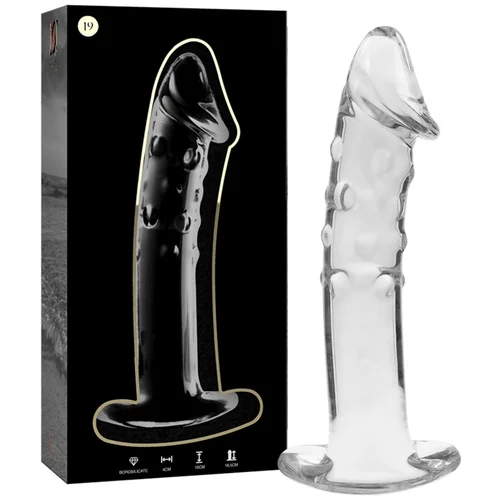 Ibiza Nebula Model 19 Dildo Borosilicate Glass 18.5x4cm Clear