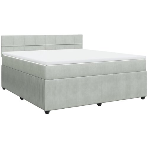 vidaXL Box spring postelja z vzmetnico svetlo siva 180x200 cm žamet, (21305465) Cene