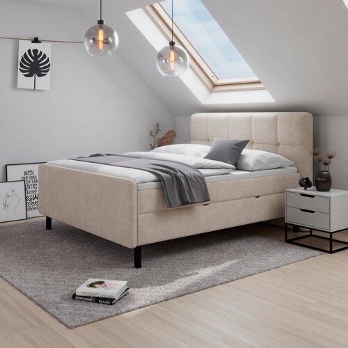 Bessagi Home Postelja Z Vzmetnico Marbella, 180x200, Bež, Z Nadvložkom Slike