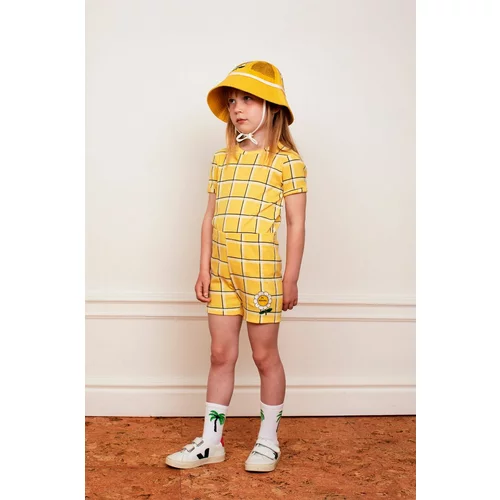 Mini Rodini Dječje pamučne kratke hlače boja: žuta, s tiskom