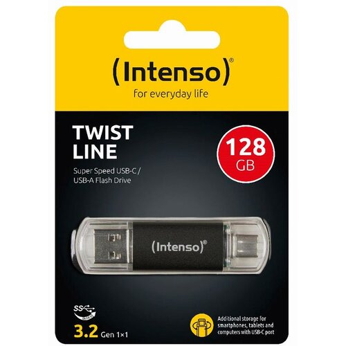 Intenso (Intenso) USB Flash drive 128GB, USB 3.2, USB-C, USB-A, Twist Line - USB3.2-128GB/Twist Line Cene