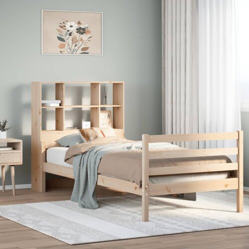 vidaXL Krevet s regalom za knjige bez madraca 90x200 cm od borovine Cene