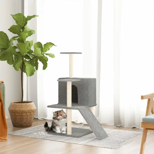 vidaXL Penjalica za mačke sa stupovima za grebanje svjetlosiva 109 cm