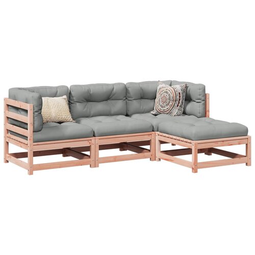 VidaXL 4-dijelni set vrtnih sofa s jastucima od masivne duglazije Slike