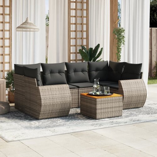 vidaXL 7-dijelni set vrtnih sofa sivi od poliratana Cijene