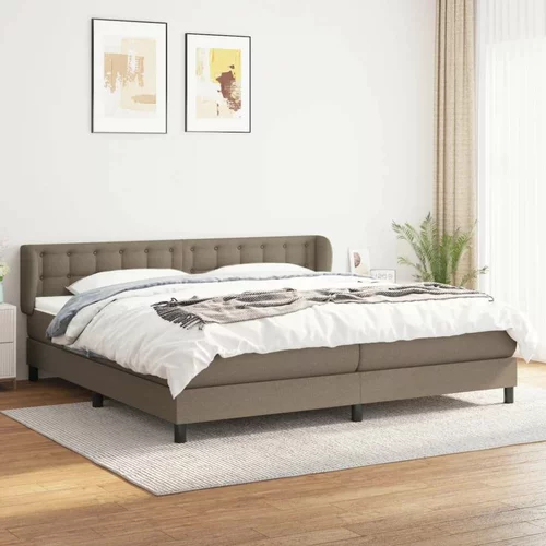  Box spring postelja z vzmetnico taupe 200x200 cm blago, (20999242)