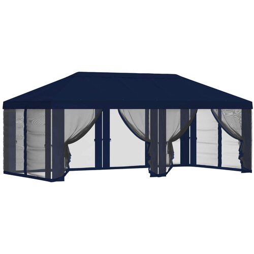 vidaXL Pokrov za gazebo s bočnim zidovima 6 x 3 m Plava Poliester 190 - Plava Cijene