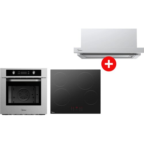 Midea Ugradna rerna MO 659 TD X + Ugradna ploča MC-6F6004R242 + Aspirator MH60T2200X-ES Cene