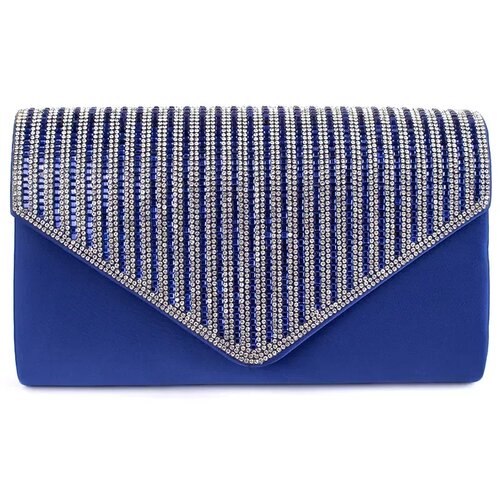 Shelvt Blue small clutch bag decorated with crystals Cene