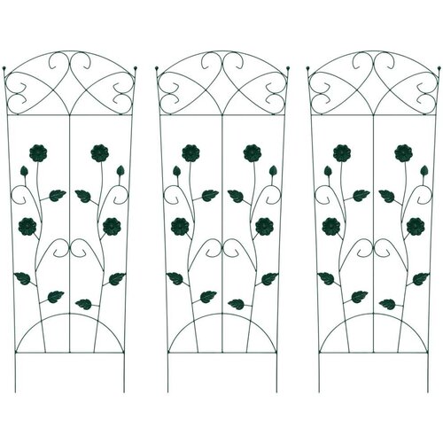  Vrtna Ograda Re&amp;scaron;etkasti 3 pcs Zelena 112 x 40 cm Čelik Slike