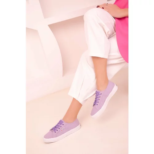 Soho Lilac Linen Women's Sneakers 18111