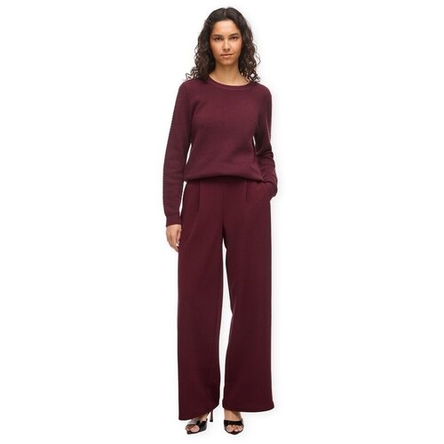 Vila Hlače Noos Benne Wide Trousers - Port Royale Bordo Slike