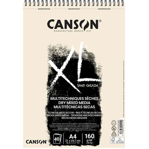 Canson Skicirka spirala XL Sand Grain A4 160 g naravni toni, 40 listna, (20633930) Slike
