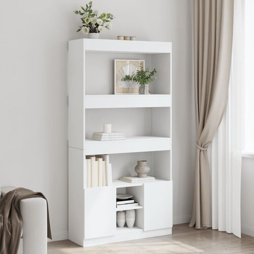vidaXL Visoka omara bela 92x33x180 cm inženirski les Cene