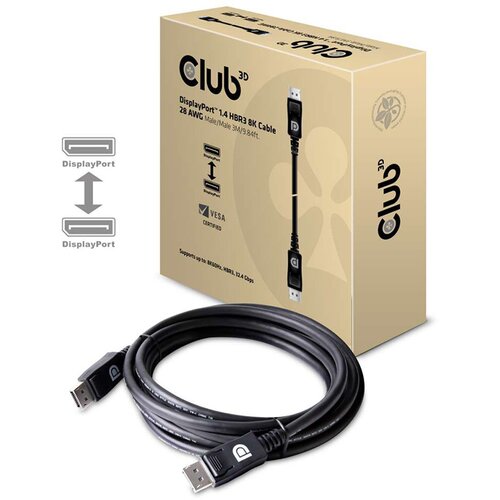 Club3d DisplayPort 1.4 HBR3 8K 28AWG Cable M /M 3m /9.84ft Slike