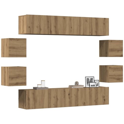 Furnova 8 kosov stenske TV omarice Artisan Oak Engineered Wood, (21924907) Slike