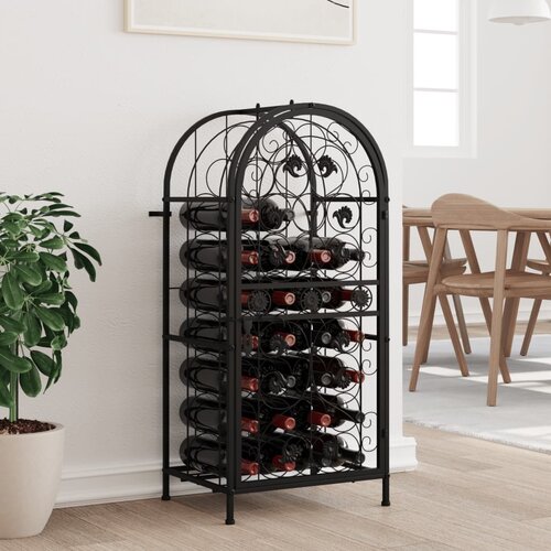  Stalak za vino za 33 boce crni 45 x 36 x 100 cm kovano željezo Cijene