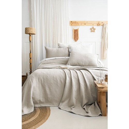 Julia Beige Beige Double Bedspread Set Cene