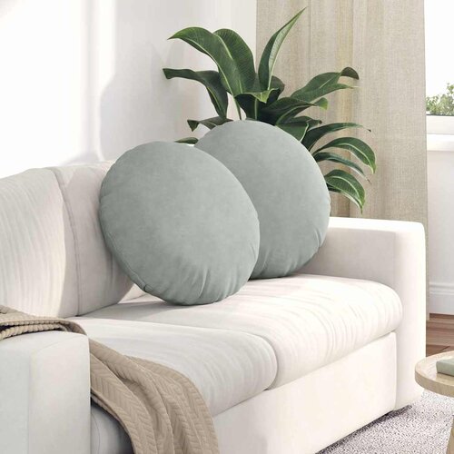  Jastučići za sjedenje 2 pcs Svijetlo siva Ø50 x 19 cm Baršun Cene