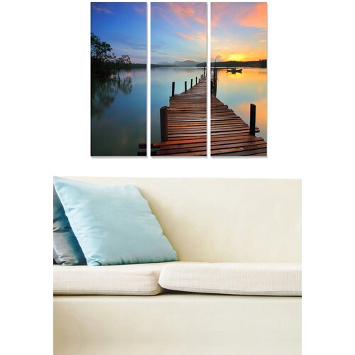 Wallity MDF1634197 multicolor decorative mdf painting (3 pieces) Cene