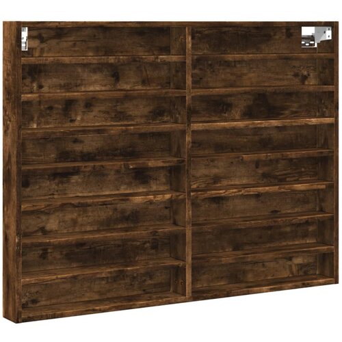  Vitrina boja dimljenog hrasta 100x8,5x75 cm drvena Slike