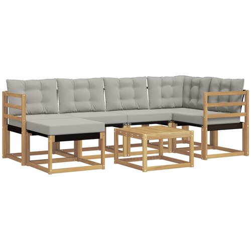 vidaXL Zunanja garnitura za sedenje 7 pcs Bela in svetlo siva, (5000280815) Cene