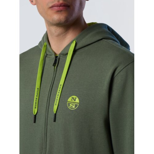 North Sails mu&amp;scaron;ka zip majica s kapuljačom, zelena Slike