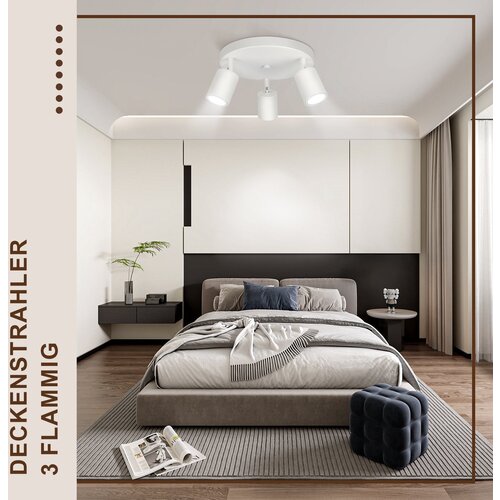 Nettlife 3 bele okrogle GU10 kovinske nastavljive stropne svetilke za hodnik, dnevno sobo, spalnico in kuhinjo, (22116924) Cene